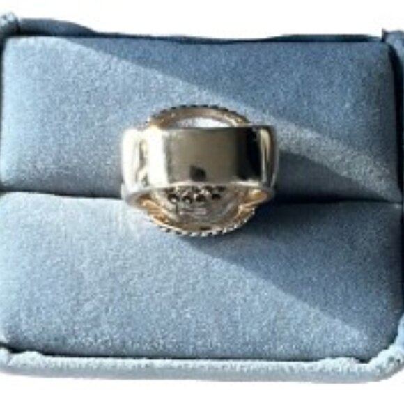 VINTAGE 18K Yellow Gold Plated Clear CZ Cocktail Ring (Size 5.5) - EUC - Picture 3 of 8
